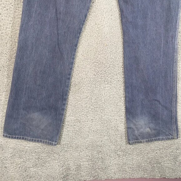 Women's blue-grey straight-leg light-colored mid-rise jeans - Picture 10 of 10